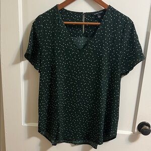 41 Hawthorn Forest Green Polka Dot Blouse